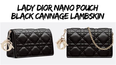 dior nano pouch black|Lady Dior Nano Pouch Black Patent Cannage Calfskin .